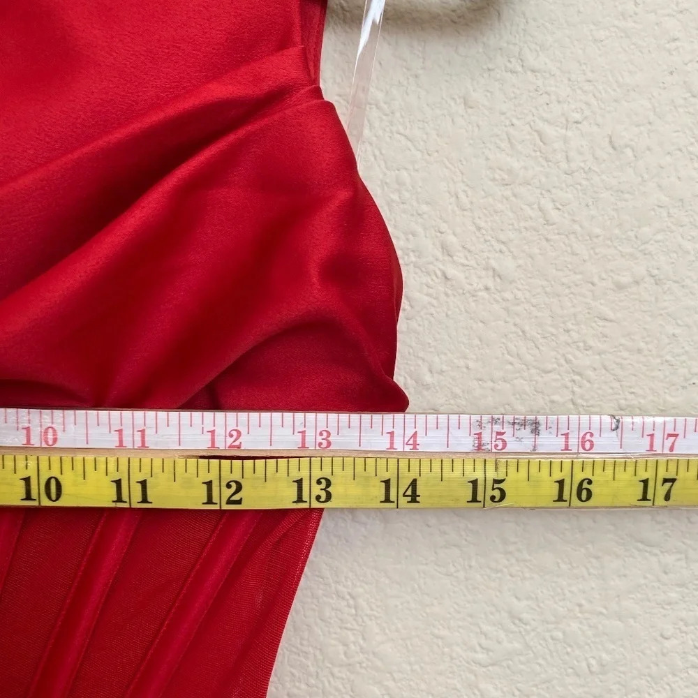 House of CB “Lulu” Red Asymmetric Drape Midi Corset Dress NWOT size XS - Picture 12 of 16
